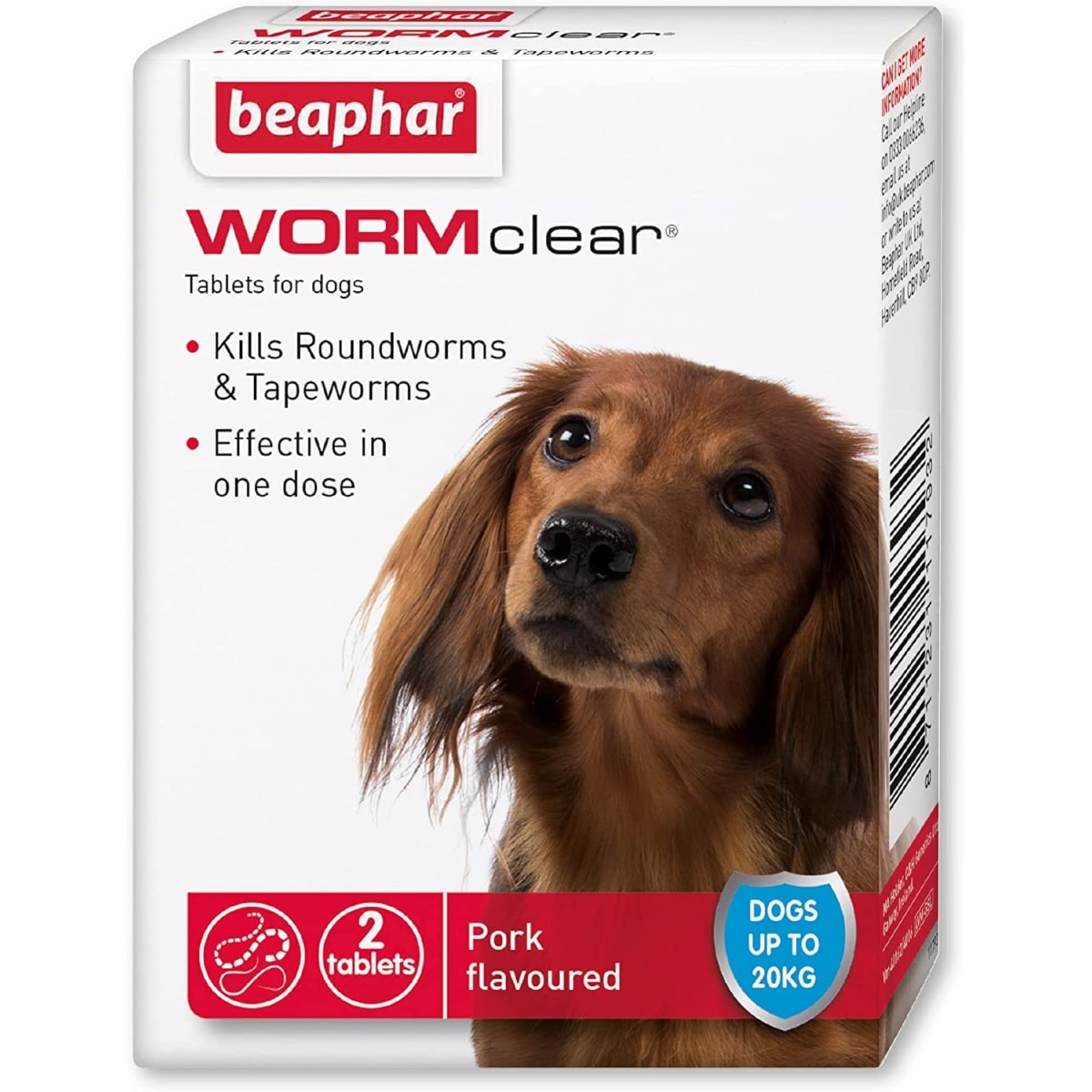 Beaphar Wormclear Dogs - 20kg (2 Tablets) Main Image