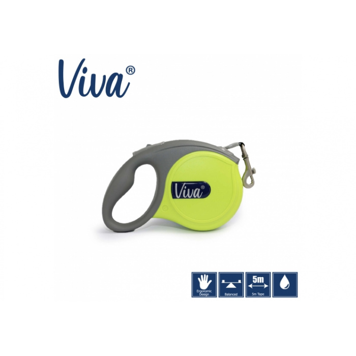 Viva Retractable 5m Lead - Lime Main Image