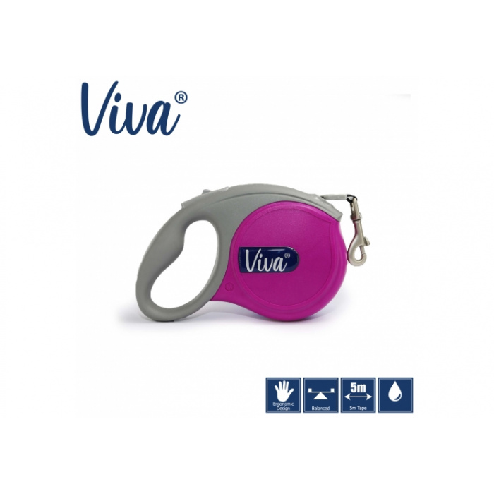 Viva Retractable 5m Lead - Purple Main Image