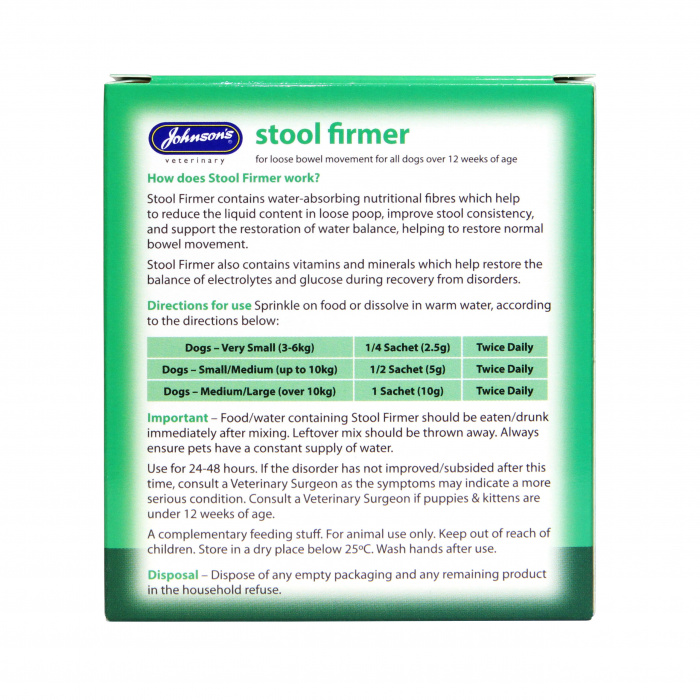 Johnson's Stool Firmer for Dogs 2 x 10g sachets Main Image