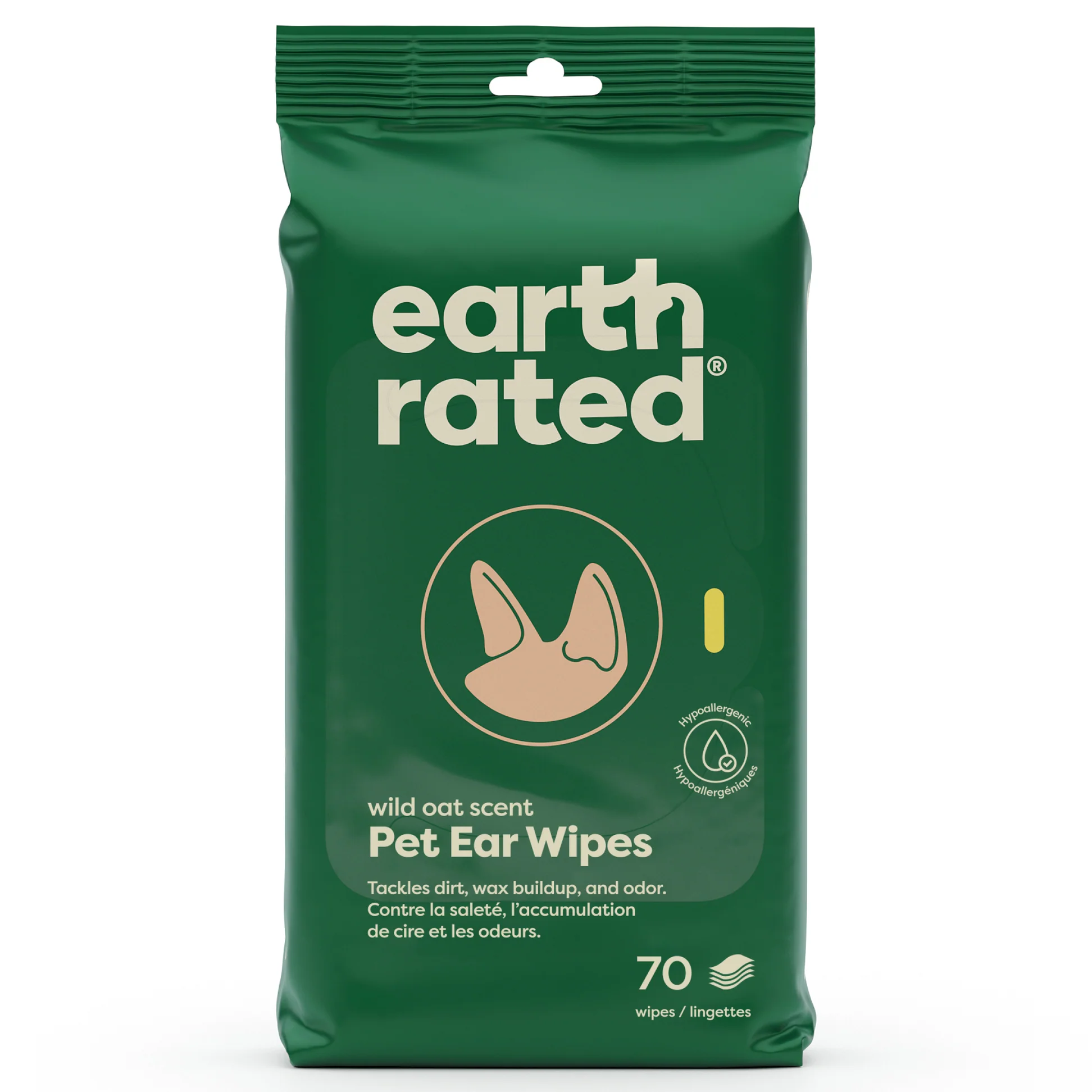 B0CCBHFLVP.MAIN_dad250c3-c247-4ee4-9dbe-4e03554c0cc1 Earth Rated Dog Ear Wipes 60pk - Image 1