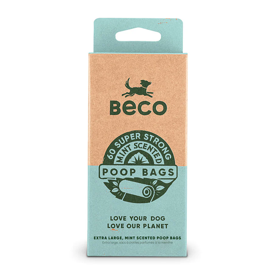 BecoLargePoopBagsMint_60 Beco Poop Bag Refills- Mint Scented 60pk - Image 1