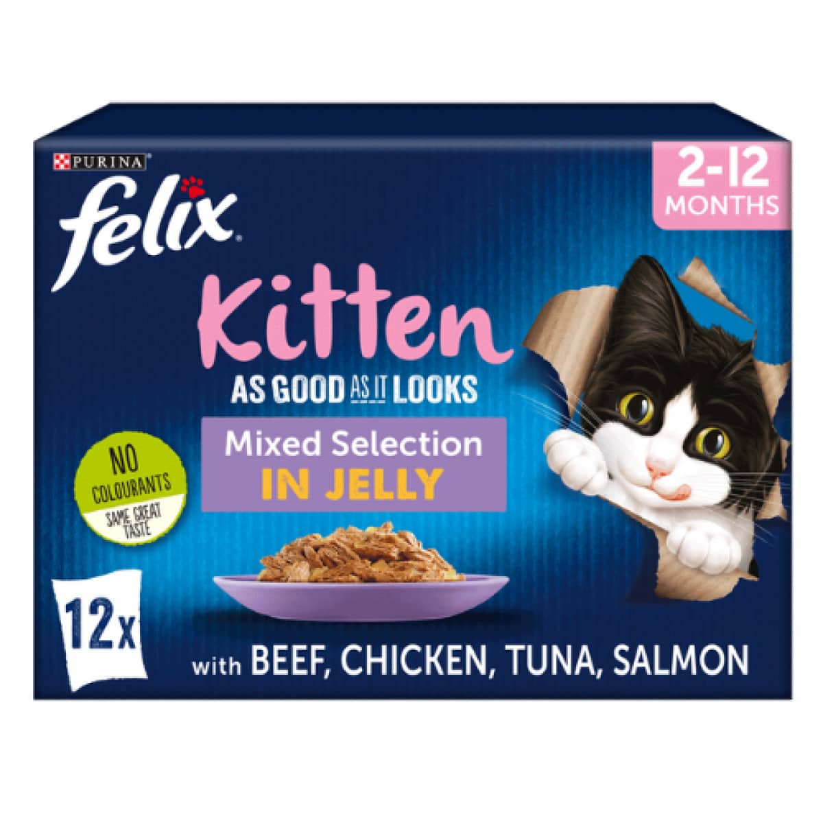 Felix As Good As it Looks Kitten - Mixed Selection in Jelly 12 x 100g Main Image
