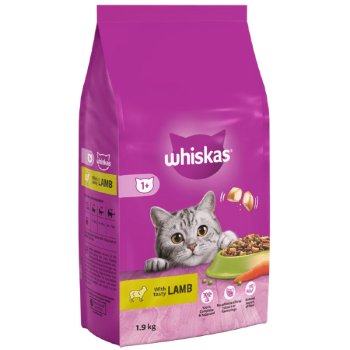 Whiskas Adult with Lamb Dry Food 1.9kg Main Image