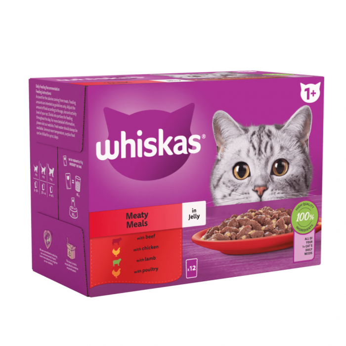 Whiskas Meaty Meals in Jelly 1+ Adult 12 x 85g Main Image