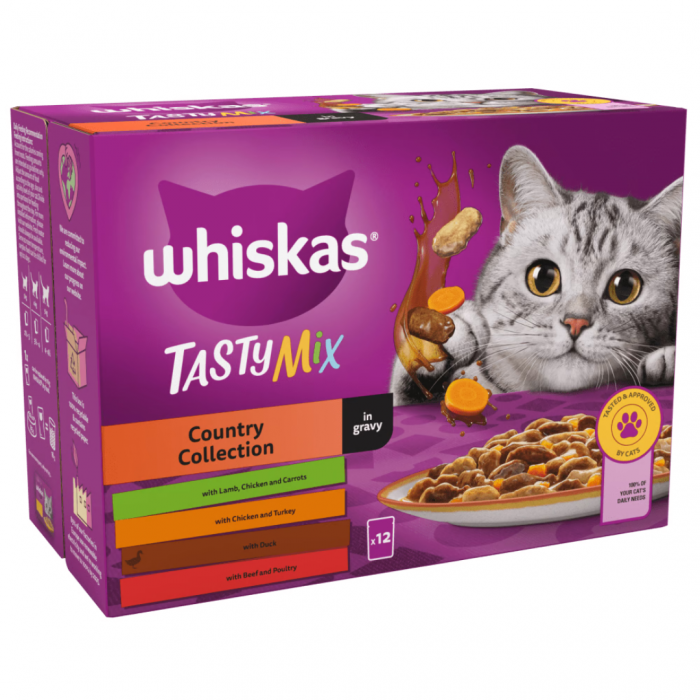 Whiskas Tasty Mix Country Collection in Gravy 1+ Adult 12 x 85g Main Image