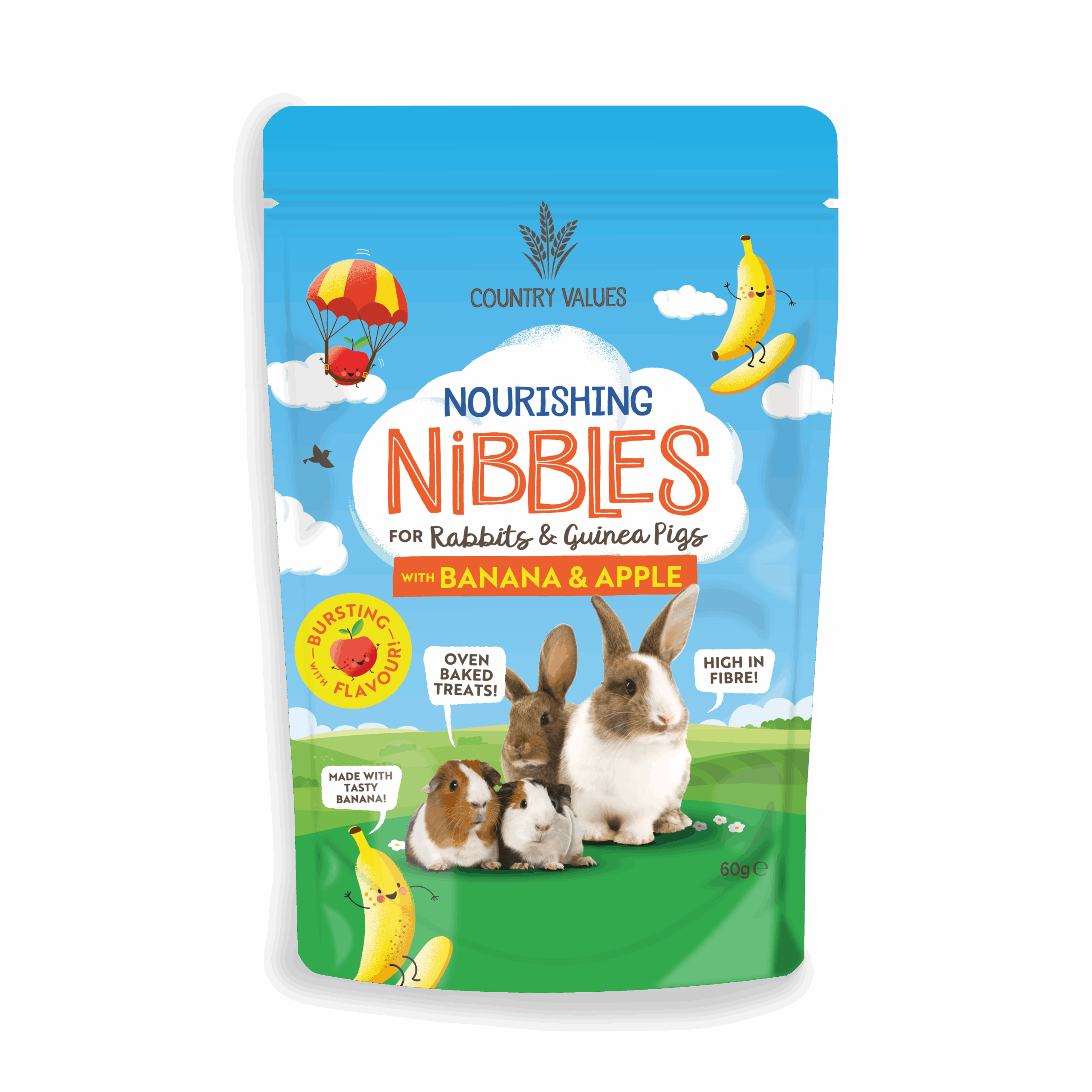 Burgess_Excel_NourishingNibbles_BananaApple Country Value Nourishing Nibbles 60g - Banana & Apple - Image 1