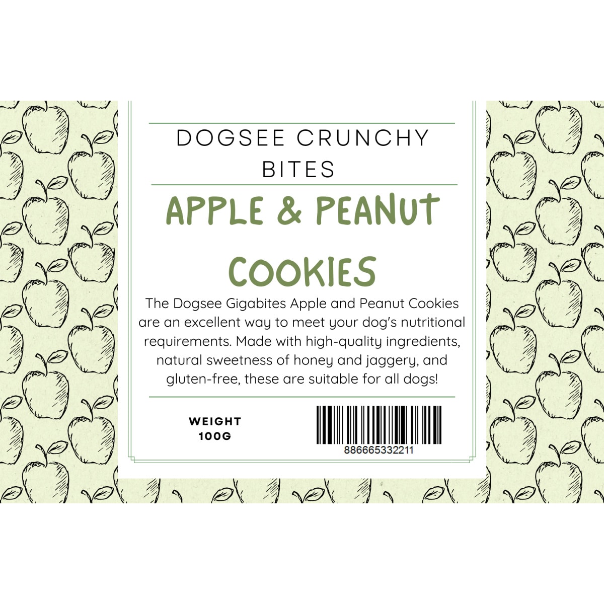 Dogsee Apple and Peanut Cookies 100g Main Image
