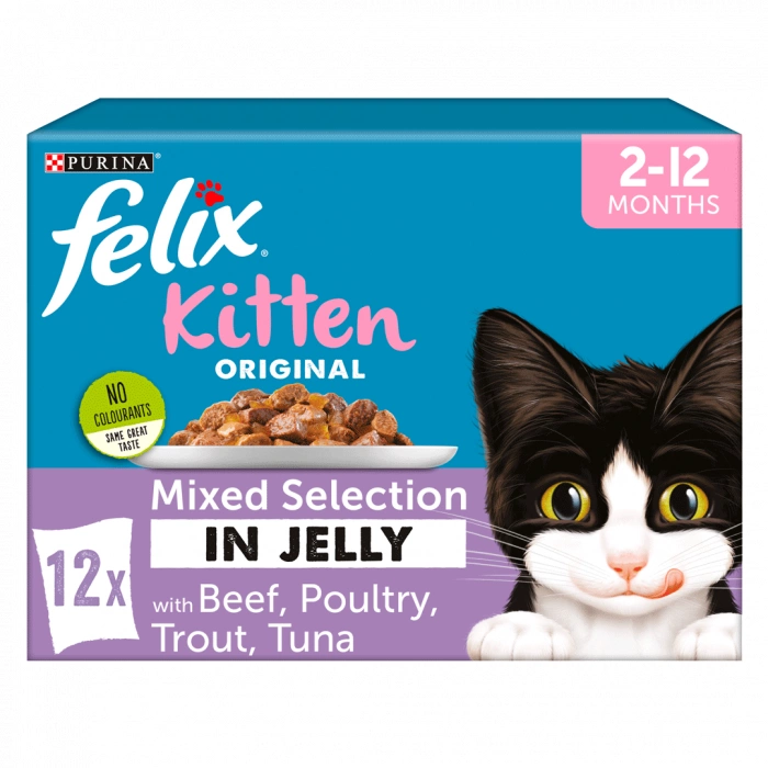 Felix Original Kitten Mixed Beef Selection in Jelly 12 x 100g Main Image