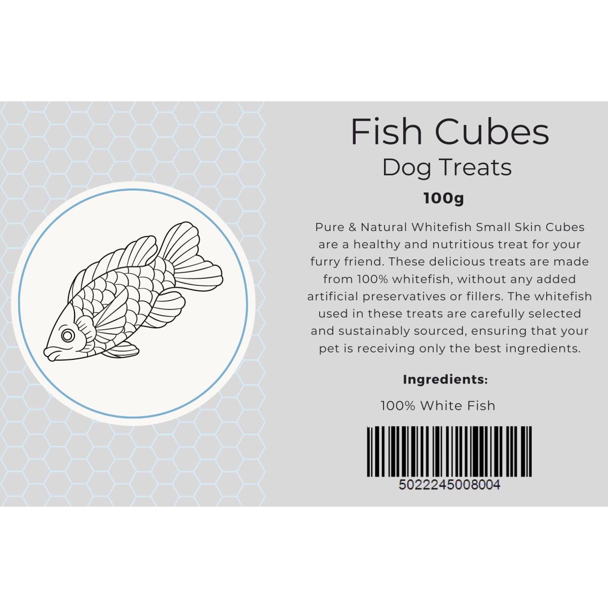 White Fish Skin Cubes 100g Main Image