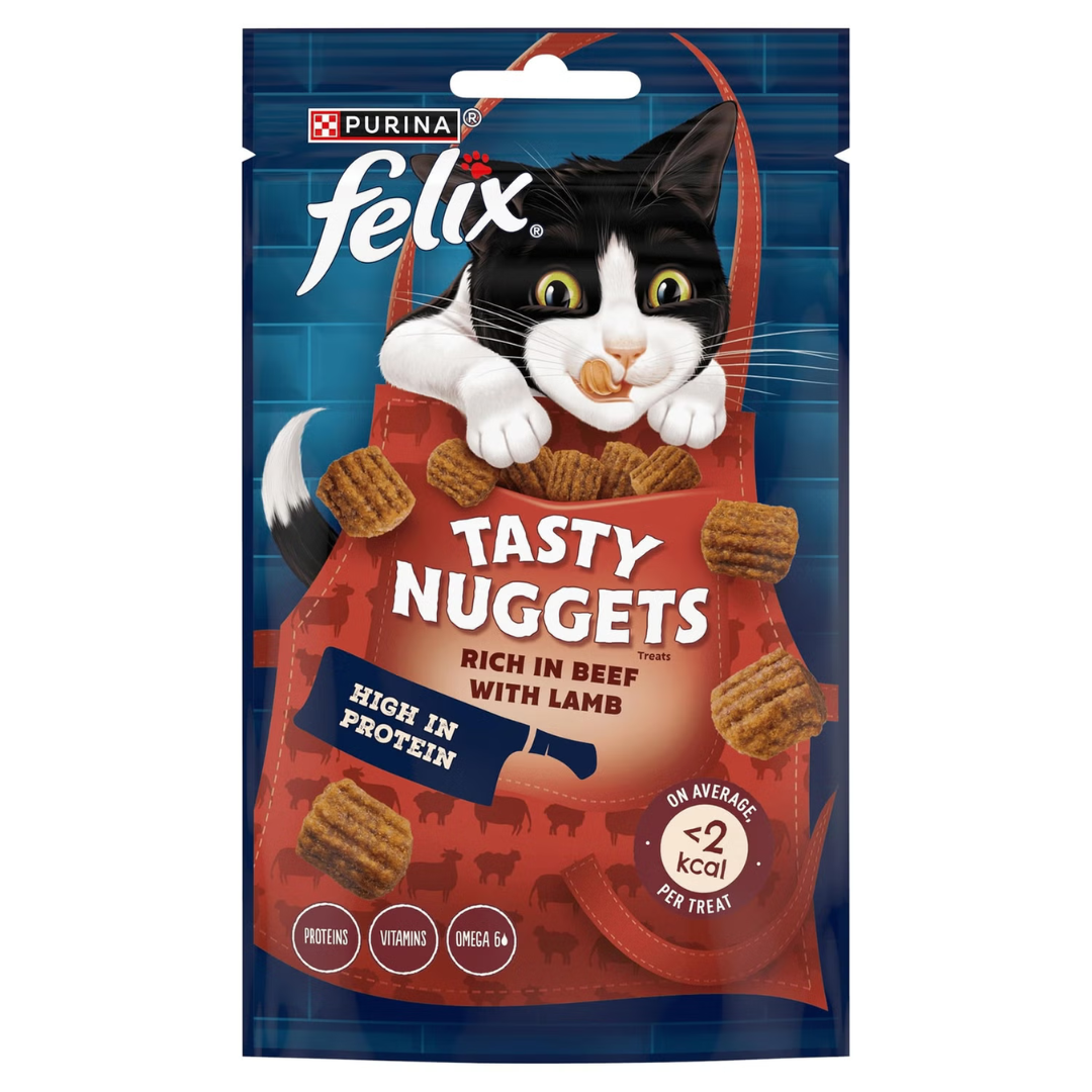 Felix Tasty Nuggets Beef & Lamb Cat Treats 50g Felix Tasty Nuggets Beef & Lamb Cat Treats 50g - Image 1