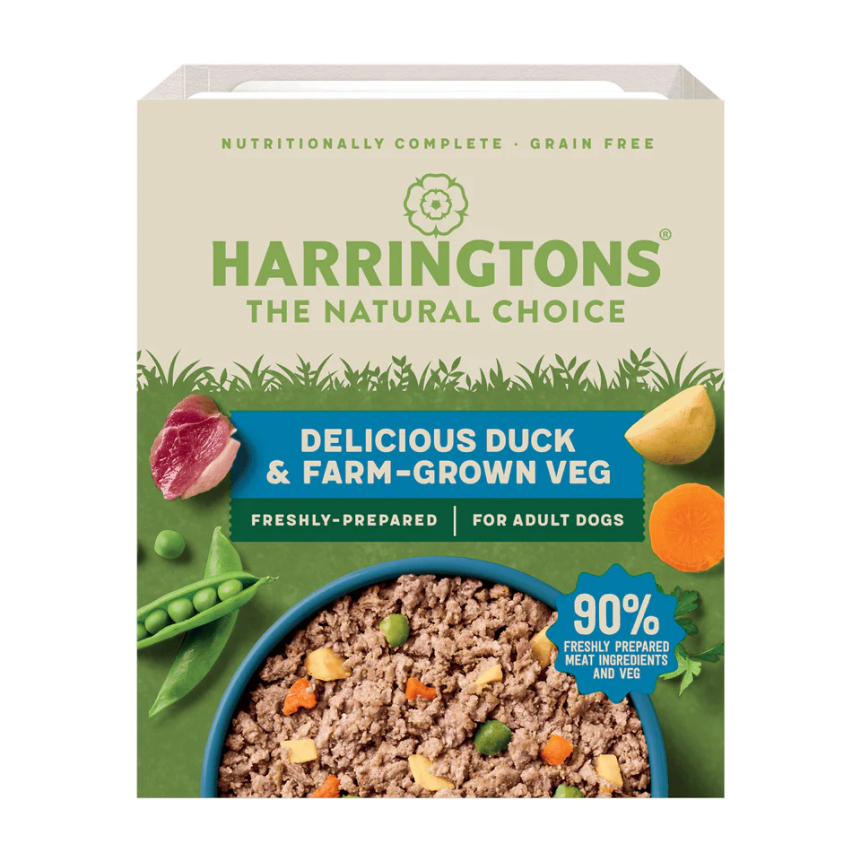 Harringtons-Duck-400g-Tray-FOP Harringtons Grain Free - Duck with Potato & Vegetables 400g - Image 1