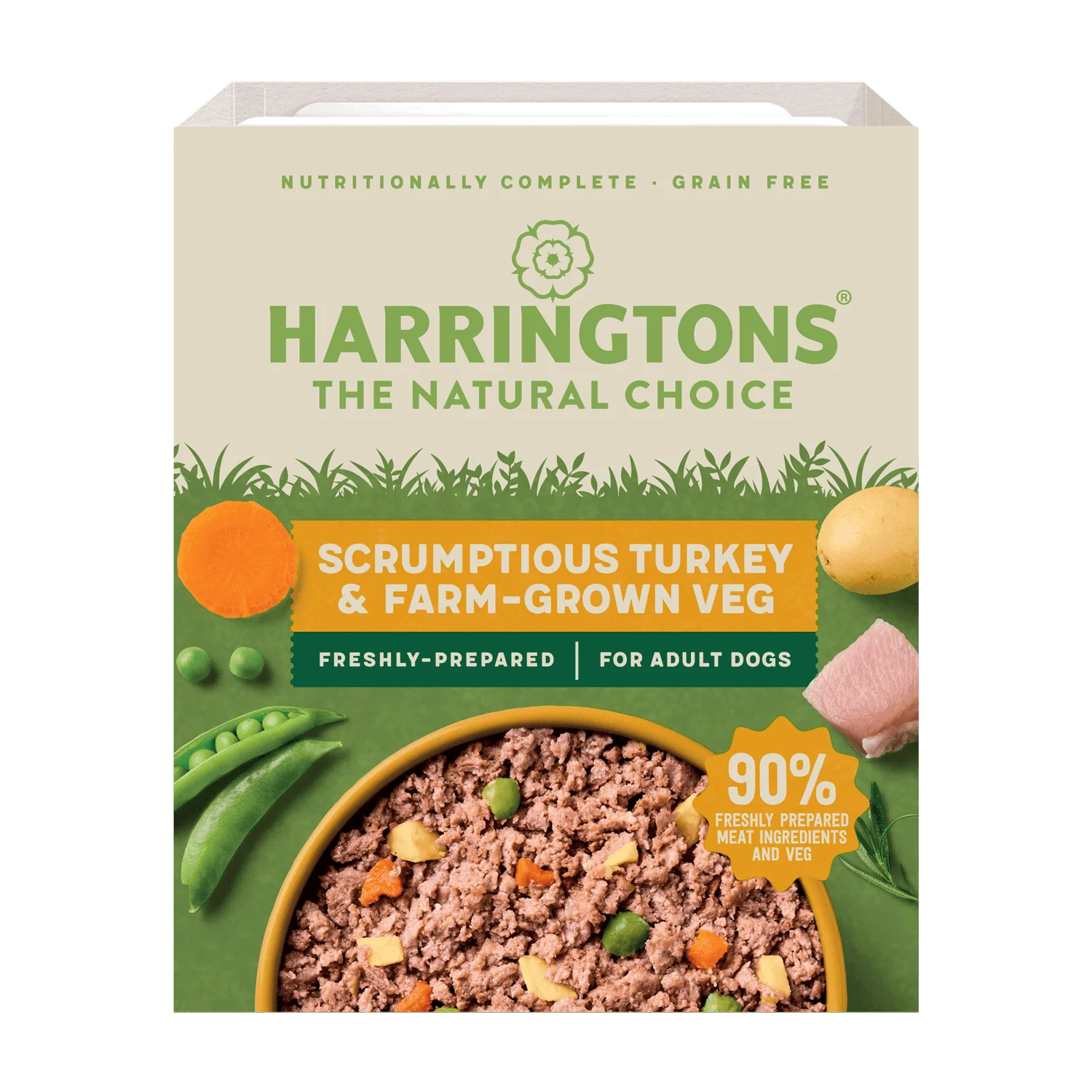 Harringtons-Turkey-400g-Tray-FOP Harringtons Grain Free - Turkey with Potato & Vegetables 400g - Image 1