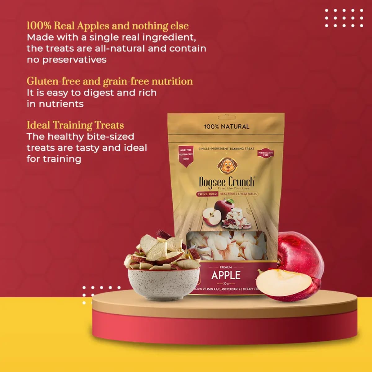 Dogsee Crunch Treats - Apple 10g Main Image