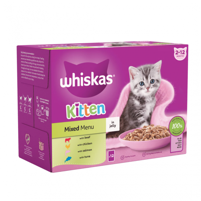 Whiskas Kitten 2-12 Months Mixed in Jelly 12 x 85g Main Image