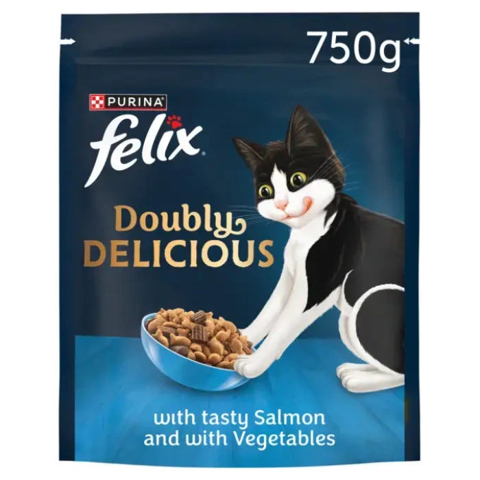 Felix Doubly Delicious Dry Cat Food 750g - Salmon & Vegetables Main Image