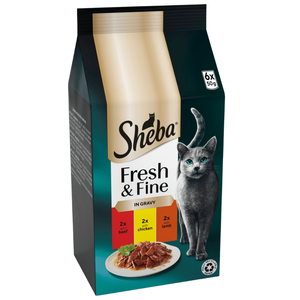 fstwmubmzmj3tyypfqzx Sheba Fresh & Fine - Beef, Chicken & Lamb in Gravy 6 x 50g - Image 1