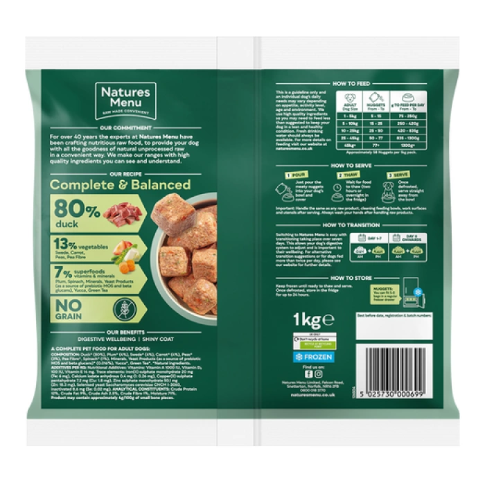 Natures Menu Nuggets 1kg - Succulent Duck Main Image