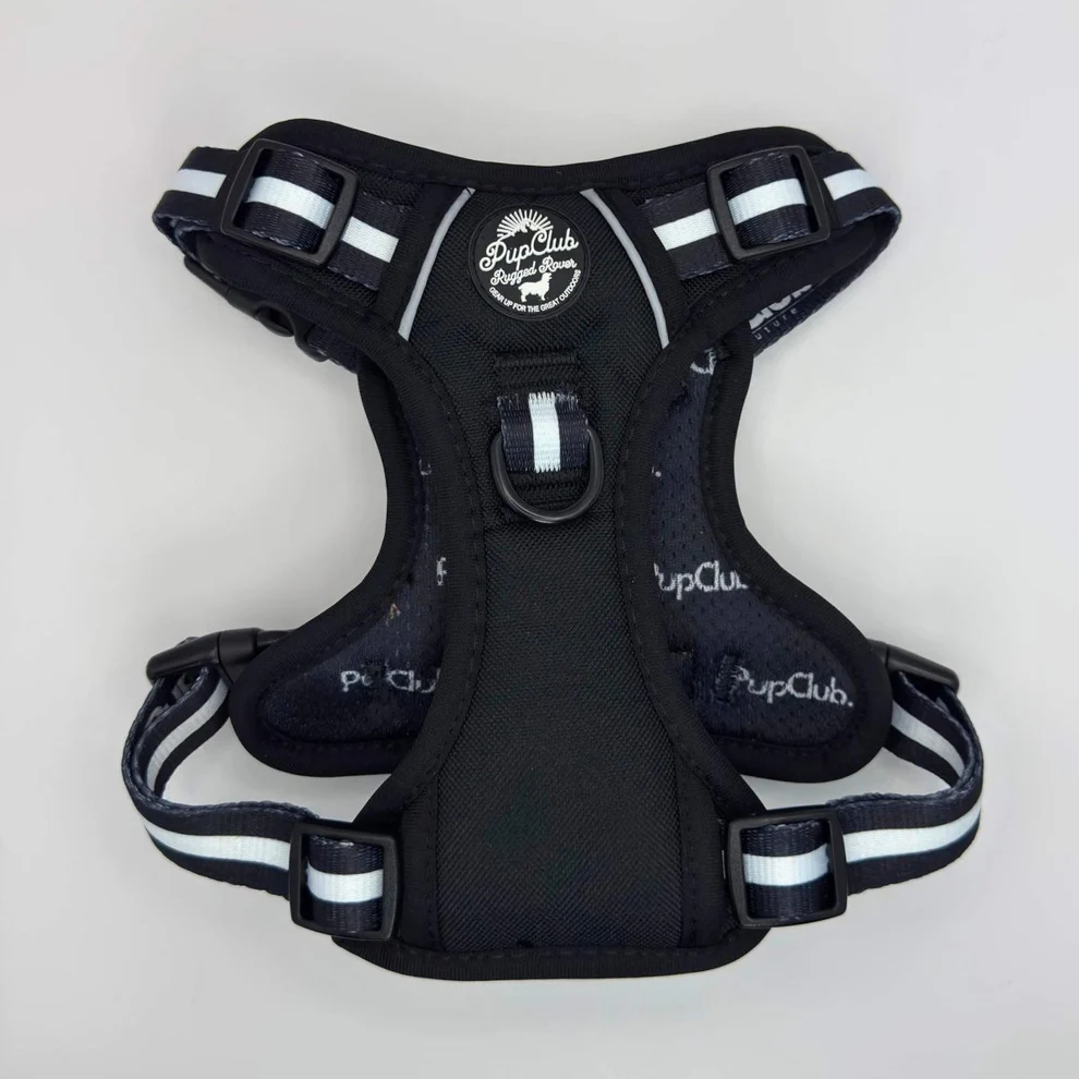 rugged_rover_dog_harness_midnight_black_front_pupclub_couture-669305 Rugged Rover™ Harness - Midnight Black - Image 1